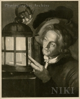 Man Lighting a Lamp