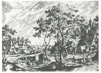 Village Landscape with Peasants