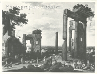 Roman Ruins with Flight into Egypt