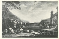 Italianate Landscape with Ruins and a Shepherd and His Family