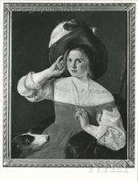 Portrait of a Young Woman with a Dog