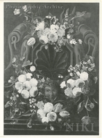 Cartouche Decorated with Swags of Flowers