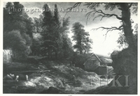 Wooded Landscape with Cottages and Figures by a Path