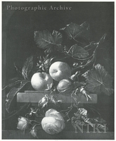 Roses, Apples and Hazelnuts on a Stone Plinth in a Niche