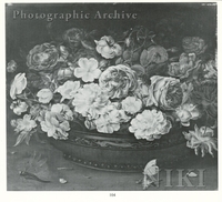 Many Roses in a Lacquer and Canework Oriental Bowl