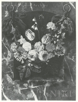 Garland of Flowers Suspended in a Marble Niche