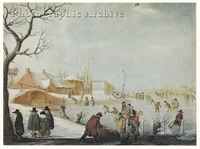 Frozen River Landscape with Figures