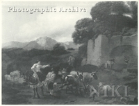 Pastoral Landscape with Figures, Cattle and Donkeys