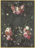 Cartouche Decorated with Swags of Flowers