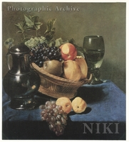 Basket of Fruit, a Rummer and a Jug on a Table Covered with a Blue Cloth