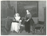 Maid Displaying Fish to a Lady in an Interior