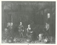 Interior of a Barn with Figures