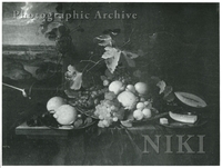 Still Life of Fruit with a Landscape Seen through a Window