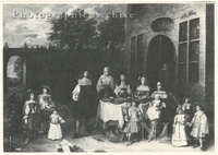 Family Group in a Courtyard