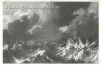 Stormy Coastal Landscape with Sailing Vessels in Distress