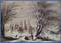 Winter Landscape with Figures by a Large Tree