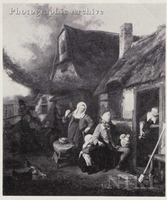 Farmer's Family outside a Cottage