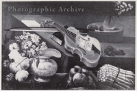 Still Life of Flowers, Fruit and Vegetables with Violin and Book