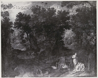 Wooded Landscape with Amor and Venus Finding Adonis Dead