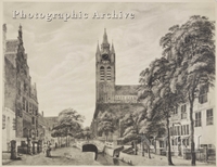 View of a Canal in Delft with the Oude Kerk