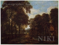 Edge of a Forest with a Road and Brook, and a Cottage to the Right