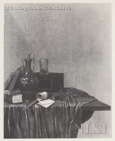 Still Life with Books, a Rummer and Other Objects on a Draped Table