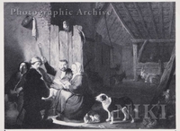 Interior of a Barn with Peasant Playing Cards
