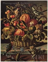 Still Life of Fruit and Flowers with Snail, Butterfly, Frog, Fly and Birds