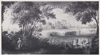 Rocky River Landscape with Figures on a Path