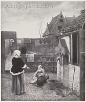 Courtyard with Lady and Serving Maid