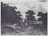 Wooded River Landscape with a Castle and Figures on a Path