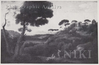 Italianate Landscape with a Classical Temple on a Hill to the Right