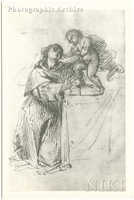 Female Saint Kneeling before Christ Child
