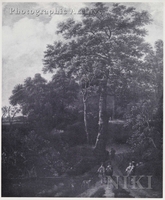 Wooded Landscape with Sportsmen by a Pond