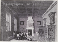 Interior with Elegant Figures Playing Cards at a Table