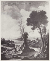 Italianate River Landscape with Figures on a Path
