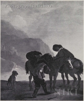 Two Travellers with their Horses and Dogs