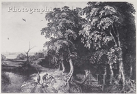 Wooded River Landscape with Figures on a Path