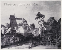 View of a Village with a Windmill