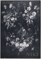 Garland of Fruit and Flowers Including a Painting