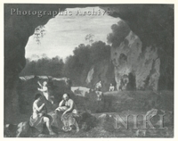 Arcadian Scene with Figures in a Grotto