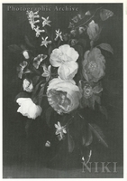 Roses, Tulips and Other Flowers in a Glass Vase