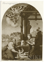 Adoration of the Christ Child by Mary and Joseph with Angels and the Instruments of the Passion