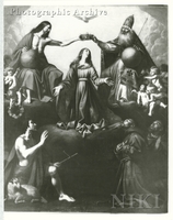 Coronation of the Virgin by the Holy Trinity with Saints John the Baptist, Francis and Another Saint