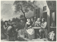 Peasants Playing Cards outside an Inn