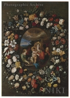 Madonna and Child with two Angels Surrounded by a Garland of Flowers