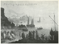 Costal Landscape with Ships, Fishermen and Other Figures