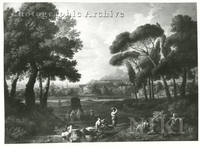 Arcadian Landscape with Women Washing Clothes