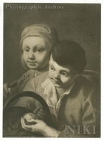 Boy and Girl with a Basket and an Apple