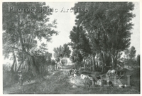 Wooded Landscape with Figures and Animals on a Path